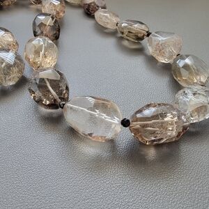 Smoky Quartz Nugget Necklace – Bold Natural Elegance with Grounding Energy